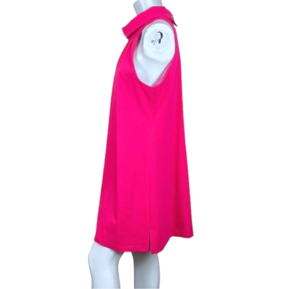 Eliza J Dress Size 12 Shift Mini Hot Pink High Neck Mock Neck - Picture 3 of 9